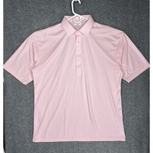 Collars and Co Polo shirt Mens 2XL Pink Solid Spread Dress Collar